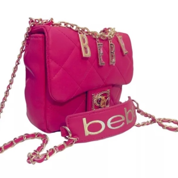 NWT Bebe Wyatt Faux Leather Small Embellished Shoulder Handbag BHFO 7834 - Picture 4 of 6